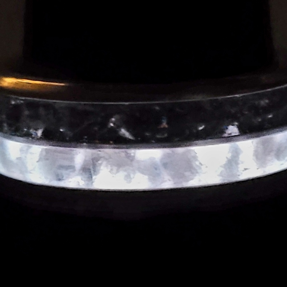 Custom handmade crushed stone glow ring